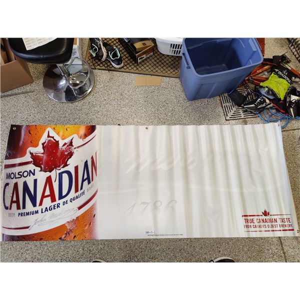 Two Molson Canadian Vinyl Banners