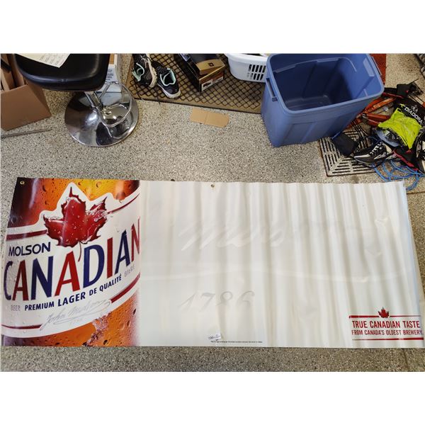 Two Molson Canadian Vinyl Banners