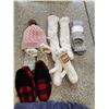Image 4 : Sunbeam Heated Blanket, Massage Chair, and Assorted Slippers/Mittens/Hats