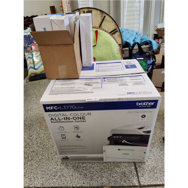 Brother Digital Color All-in-One Printer and Eight Assorted Toners