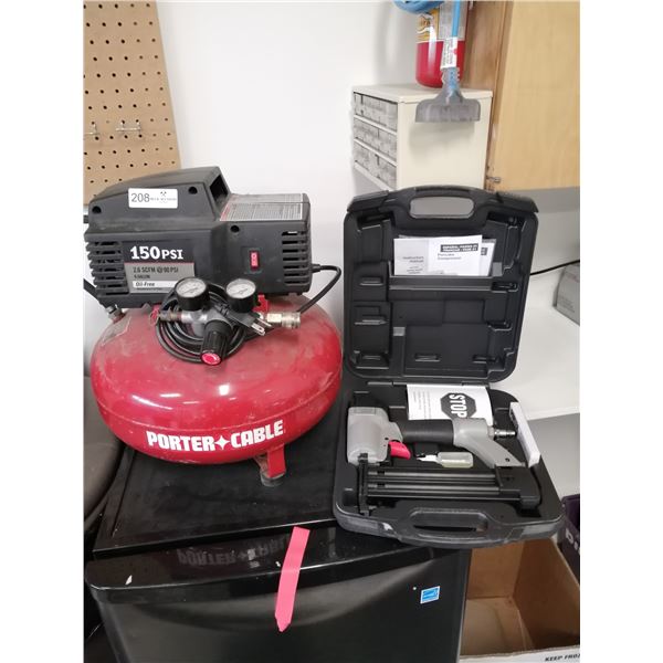 Porter Cable 150 PSI 6 Gallon Pancake Compressor with Brad Nailer