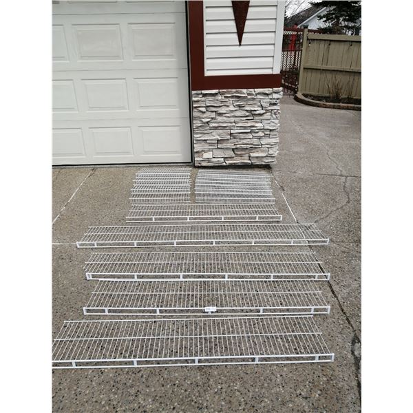 14 Pieces of Plastic Coated Metal Shelving