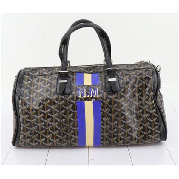 Goyard Black Chevron Coated Canvas Croix Jules ay Satchel Bag