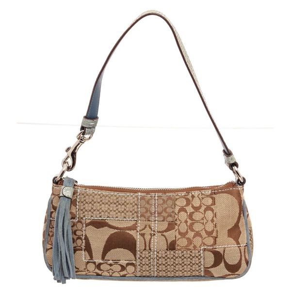 Coach Beige Optic Canvas Small Shoulder Bag