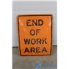 Image 1 : **Metal "End of Work Area" Sign