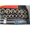 Image 3 : 21pc 3/4 Socket Set in Metal Case