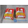 Image 1 : (2) Fleer 1991 Baseball Sticker&Card Wax Packs w/Box - BID PRICE x2