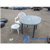 Image 1 : **Plastic Outdoor Table, Chair and Side Table