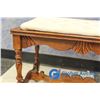 Image 2 : **Vintage Ornate Wooden Upholsted Top Foot Stool