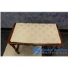Image 4 : **Vintage Ornate Wooden Upholsted Top Foot Stool