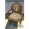 Image 1 : **Vintage Ornate French Provincial Solid Wood Sittng Chair w/Cross Stitched Upholstery