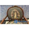 Image 3 : **Vintage Ornate French Provincial Solid Wood Sittng Chair w/Cross Stitched Upholstery