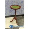 Image 1 : **Vintage Wooden Single Plant Stand w/Green Leather insert