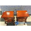 Image 2 : **(2) Ornate French Provincial Wooden Double Drawer Side Tables -BID PRICE x2