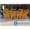 Image 8 : Solid Oak Table w/ 2 Leaves & 4 Chairs