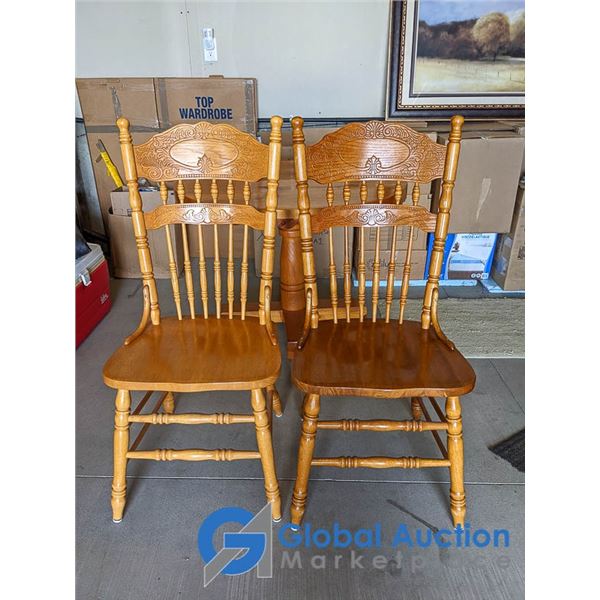 (2) Wooden Spindle Back Chairs - BID PRICE TIMES 2