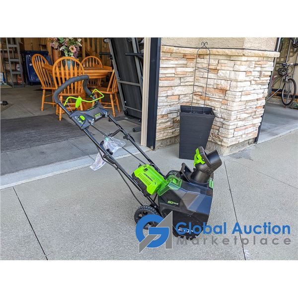 Greenwork 80V Lithium 20" Cut Snow Thrower