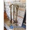 Image 2 : (5) Piece Metal Fire Place Set