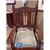 Image 2 : Large Beautiful Solid Wooden Antique Chair w/ Cushion