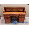 Image 1 : Solid Wood 52" Roll Top Desk