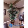 Image 1 : Large Approx 8 Foot Tall Fake Tree w/ Beautiful Decorative Tin Pot