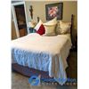 Image 2 : Queen French Provincial Head Board w/ Box Spring & Mattress - BEDDING NOT INCLUDED