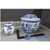 Image 1 : Blue Decorative Jar w/Lids