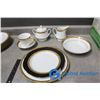 Image 5 : 36pc Contemporary Fine China By Noritake "Regent Gold" Fine Dinning Dish Set