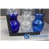 Image 2 : Assorted Glass Vases - Blue Glass & Color Accents