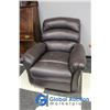 Image 1 : **Dark Brown Leather Power Lift and Recline Chair