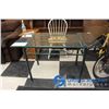 Image 1 : **Glass Top Metal Frame Kitchen Table