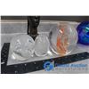 Image 2 : Blown Glass Paper Weights, Wooden Carved Statue, Glass Decaunter Ect