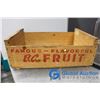 Image 2 : **(3) Large Glass Jugs in Wooden Fruit Crate