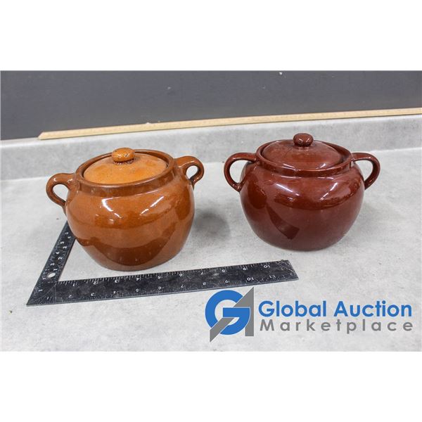 (2) Bean Pots w/Lids