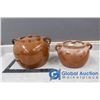 Image 1 : (2) Bean Pots w/Lids - One Stamped Sunhurst