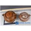 Image 2 : (2) Bean Pots w/Lids - One Stamped Sunhurst