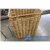 Image 6 : **3-Tier Brass Plant Stand and Wicker Basket