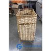 Image 7 : **3-Tier Brass Plant Stand and Wicker Basket