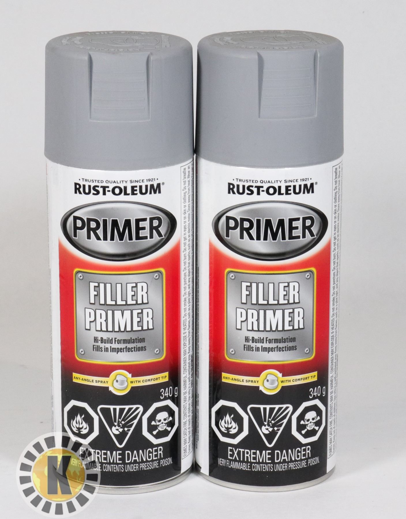 TWO 340G RUSTOLEUM FILLER PRIMER