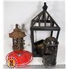 Image 1 : ESTATE BOX OF CANDLE HOLDERS AND A BIRD FEEDER