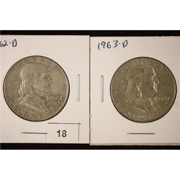 1962-D & 1963-D SILVER FRANKLIN HALF DOLLARS