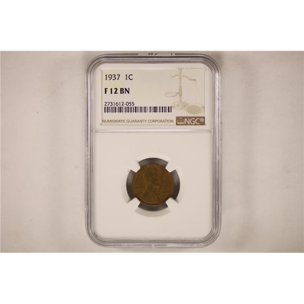 1937 LINCOLN CENT NGC F12BN