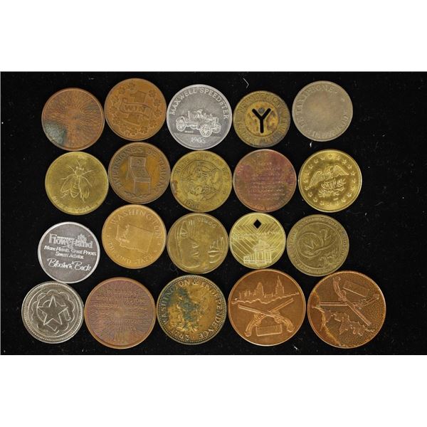 20 ASSORTED METAL TOKENS INCLUDING: TRANSIT,