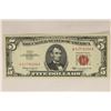 Image 1 : 1963 US $5 RED SEAL NOTE CRISP