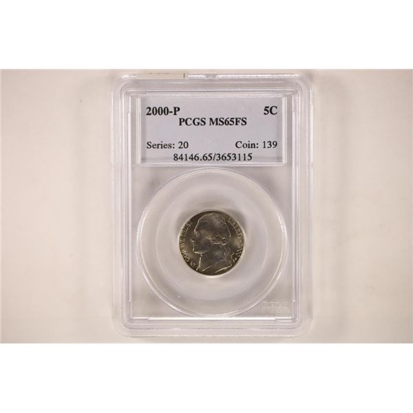 2000-P JEFFERSON NICKEL PCGS MS65FS