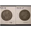 Image 1 : 1912-D & 1914-S BARBER HALF DOLLARS
