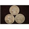 Image 1 : 1941, 1942 & 1943 WASHINGTON SILVER QUARTERS