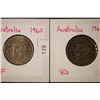 Image 1 : 1960 AND 1961 AUSTRALIA 1 SHILLING VG/EF TONING