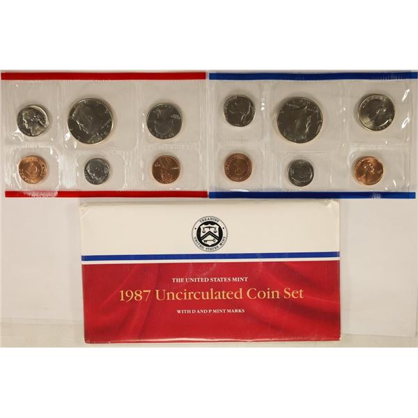 1987 US MINT SET (UNC) P/D (WITH ENVELOPE)