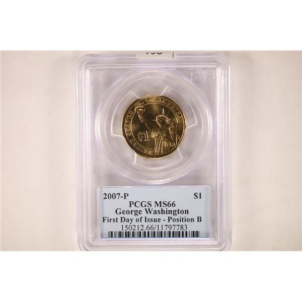 2007-P PRESIDENTIAL DOLLAR PCGS MS66 FIRST DAY